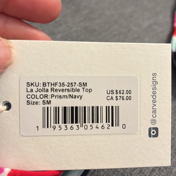 Carve Designs reversible La Jolla style top in Prism/Navy size small - Picture 6 of 6